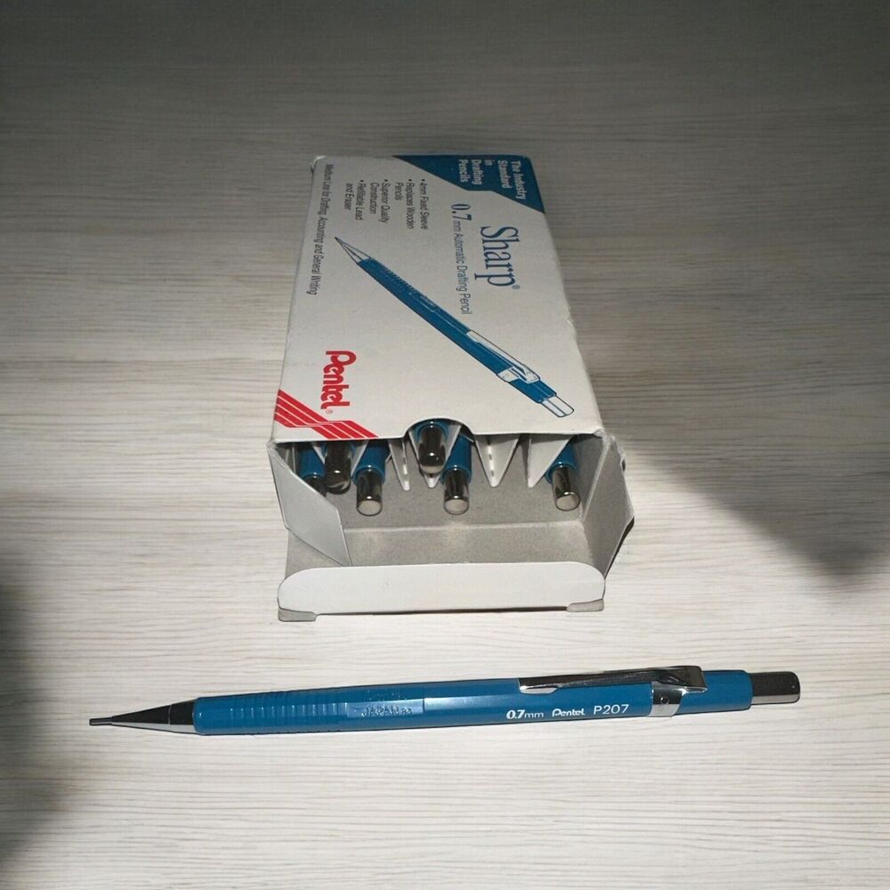 Sharp P207C Pentel 7 Automatic Drafting Pencils 0.7mm Blue Barrel Accounting